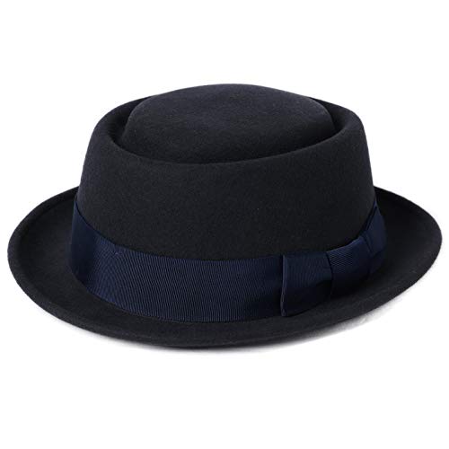 Winter Pork Pie Hat 100% Wool Trilby Fedora Hat Jazz Cap Homburg Gangster Fedora Derby Party Hat for Men Women