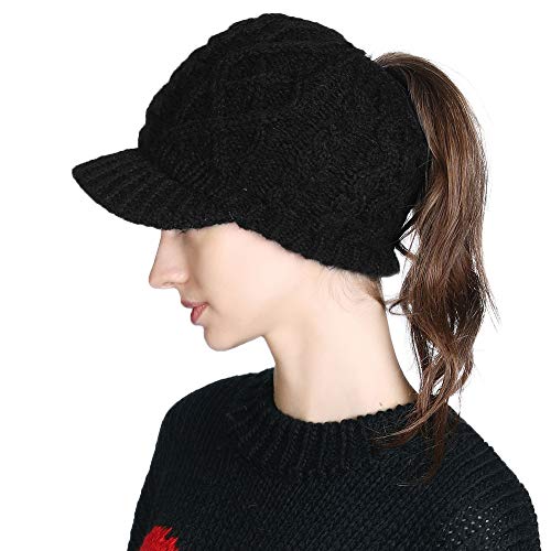 Comhats Wool Newsboy Cap Winter Hat Visor Beret Cold Weather Knitted