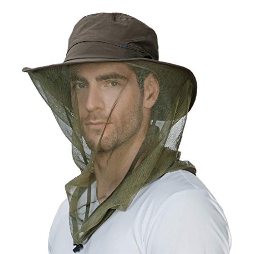 UV50 Protection Waterproof Fishing Hat With Mosquito Net for Hiking Camping