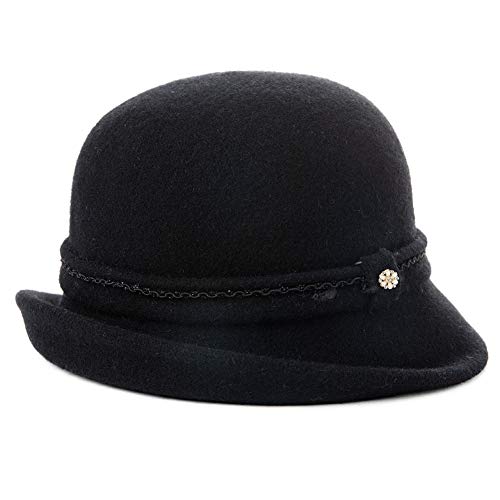 Winter Bucket Cloche Hat for Women Wool Felt 1930s Vintage Fedora Bowler Church Derby Party