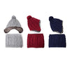 2 Piece Wool Knit Hat & Scarf Sets Wool Peruvian Beanie Earflap Hat Womens Winter Snow Ski Hat