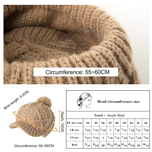 Comhats Wool Newsboy Cap Winter Hat Visor Beret Cold Weather Knitted