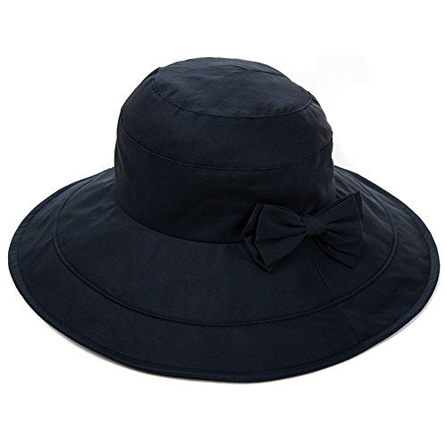 Women UPF 50 UV Protection Outdoor Bucket Gardening Hat Navy