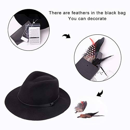100% Wool Felt Homburg Gangster Fedora Hat