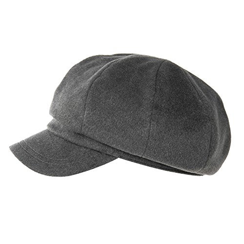 Ladies Baker Boy Newsboy Cabbie Cap Visor Beret Peaked Winter Hat Grey