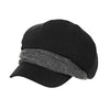 Ladies Baker Boy Newsboy Cabbie Cap Visor Beret Peaked Hat Black