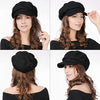 Women's Merino Wool Visor Beret Newsboy Cabbie Cap Winter Hats