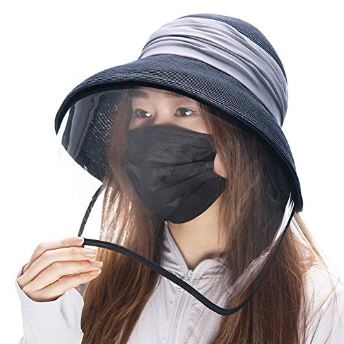UPF50+ Linen/Cotton Summer Sunhat Bucket Packable Hats With Chin Cord