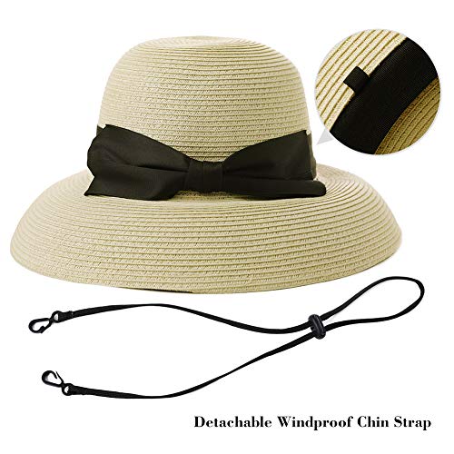 UPF50+ Linen/Cotton Summer Sunhat Bucket Packable Hats w/Chin Cord