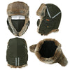 Winter Windproof 100% Rabbit Fur Oliver Bomber Hat with Ear Flaps and Mask