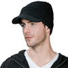 Wool Knit Hat for Men Women Visor Beanie Fleece Lined Cold Weather Warm