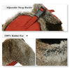 Winter Windproof 100% Rabbit Fur Red Bomber Hat with Ear Flaps and Mask