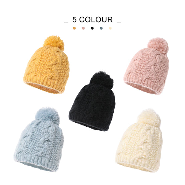 Fancet Life Winter Wool Beanie for Womens Bobble Beanie Hats Pompom Knitted Hat Double Layer