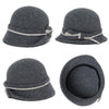Womens 1920s Vintage Wool Cloche Hat