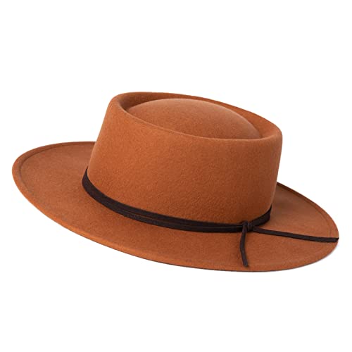 Womens 100% Wool Felt Hat Winter Panama Fedora Hats