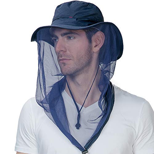 UV50 Protection Waterproof Fishing Hat With Mosquito Net for Hiking Camping