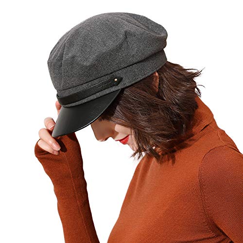 Womens Winter Stylish Bakerboy Cap Newsboy Hat Visor Beret Greek Fisherman Fiddler Cap for Men Adjustable