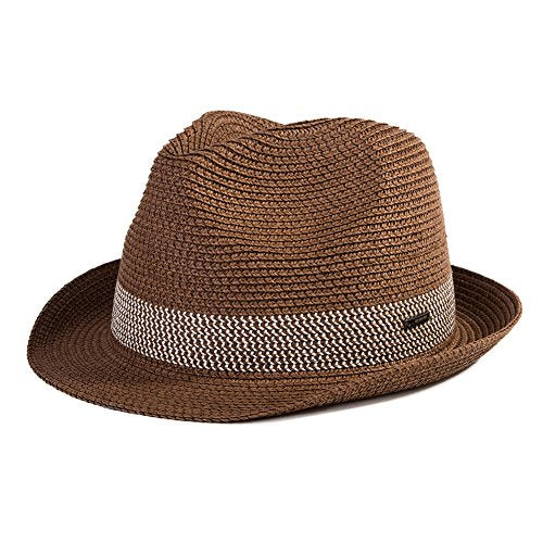 Unisex Straw Panama Fedora Packable Sun Summer Beach Hat Trilby