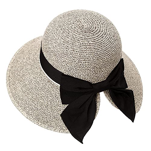 Straw Sun Hats for Women Summer Beach Wide Brim UPF 50+ Hat