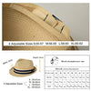 Fedora Straw Fashion Sun Hat Packable Summer Panama Beach Hat Men Women
