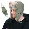 Winter Earflap Mens Trooper Trapper Waterproof Hat Faux Fur Lined White Russian Hats Ushanka