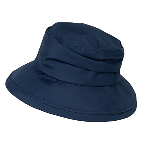 Waterproof Hats for Ladies Womens Rain Bucket Sun Hat UPF Wide Brim for Walking Hiking with Chin Strap Packable Adjustable