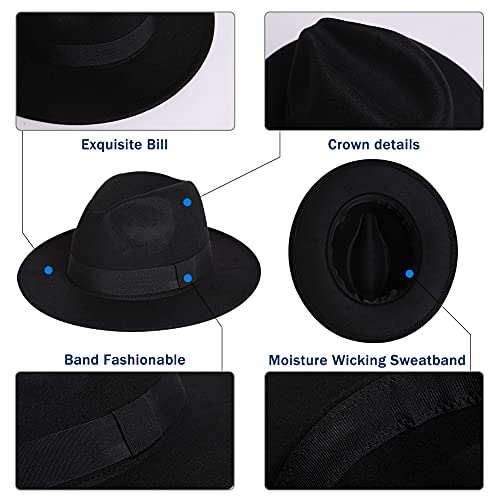 Fedora Trilby Hat Panama Hats Jazz Hat with Grosgrain Band
