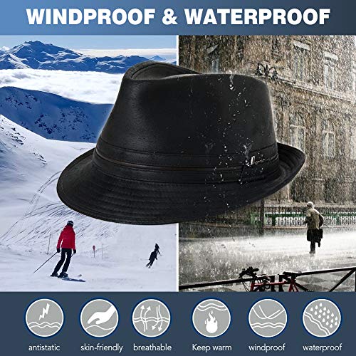 Mens Trilby Waterproof Fedora Hats Jazz Cap Homburg Derby Party Hat