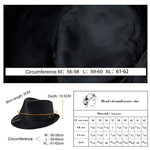 Mens Trilby Waterproof Fedora Hats Jazz Cap Homburg Derby Party Hat