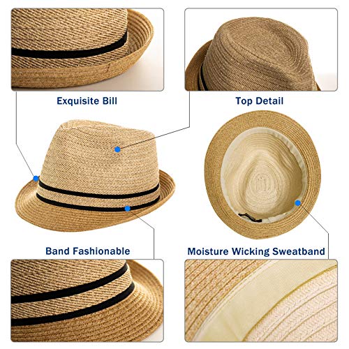1920s Straw Panama Fedora Hat Cap for Men 1920s Gatsby Derby Hat for Womens