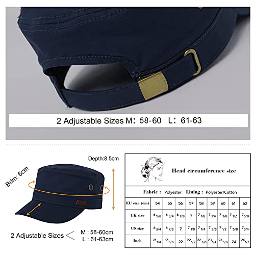 Comhats Mens or Womens Cotton Army Cap Military Caps Baseball Sun Hat Trucker Cadet Combat Cap for Golf Running Walking