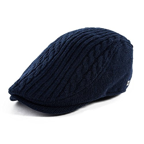 Mens Wool Blend Knit Newsboy Cap Fitted Winter Irish Ivy Cabbie Golf Flat Hat