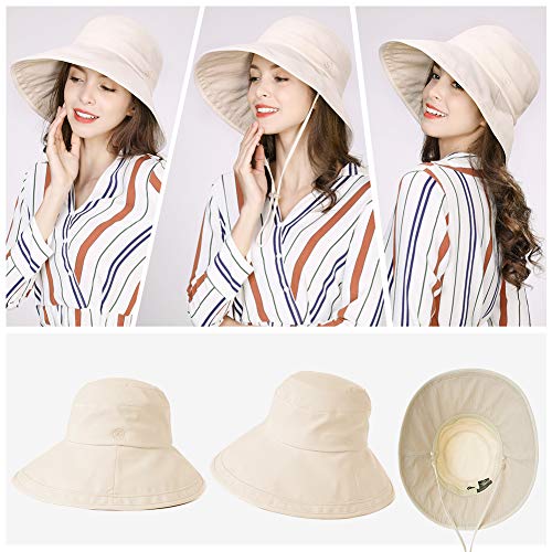 Rain Bucket Hat Women Wide Brim Water Resistant Waterproof Sun Hats Walking Hiking with Chin Cord Crushable Packable Adjustable