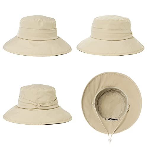 Summer Bucket Hat for Women Rain Waterproof Packable Foldable Sunhat Golf Fishing Travel Ladies