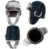 Winter Trapper Hat Bomber Hats for Men Faux Fur Aviator Hat with Ear Flaps Russian Cold Weather Hat