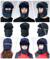 Unisex Waterproof Winter Hats for Men, Faux Fur Trapper Hat with Ear Flaps Windproof Mask, Warm Fleece Lined Bomber Hats