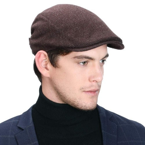 Wool Mens Flat Newsboy Cap Winter Hat Warm Fashion Duckbill Cabbie Gatsby Ivy Irish Golf Driver Hunting Hats