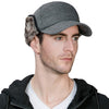 Wool Winter Visor Baseball Cap Earflap Hat Faux Fur for Men Ear Warmer Hunting Hat