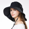 UPF 50+ Packable Wide Brim UV Cotton Bucket Hat with Chin Strap