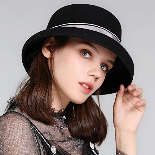 BUCKET HAT FOR WOMEN WINTER VINTAGE LADIES FEDORA HATS