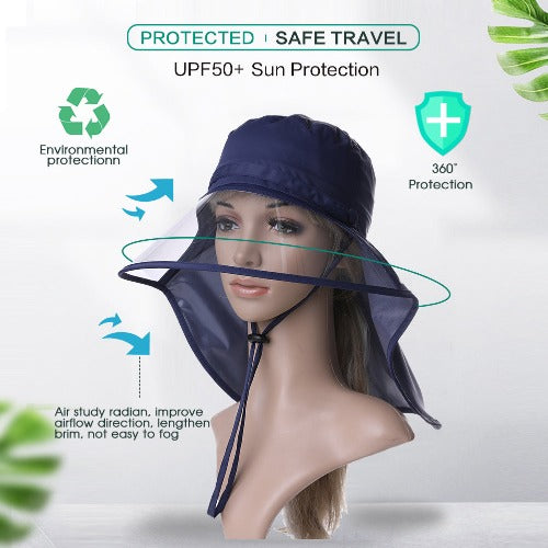 Waterproof Rain Bucket Sun Hats for Women with Chin Strap