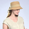 Women's Beach Bucket hat  Straw Hat Foldable Sun Hat Wide Brim UPF50