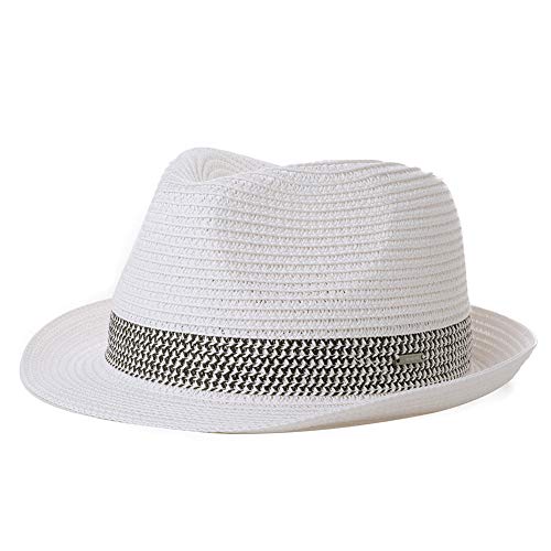 Unisex Straw Panama Fedora Packable Sun Summer Beach Hat Trilby